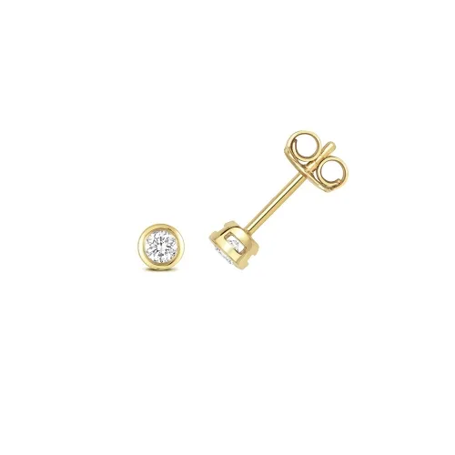 DIAMOND RUBOVER EARRING STUDS 0.20ct. 18ct y/gold